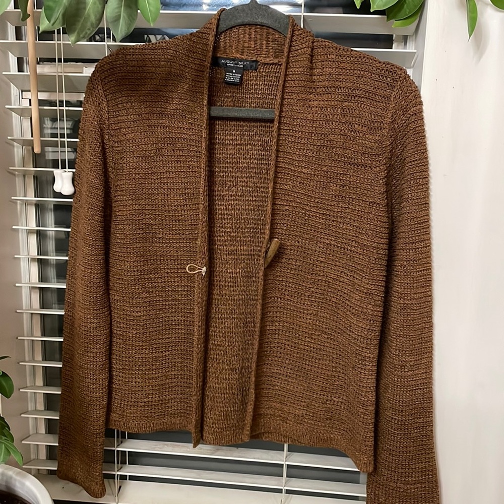 Deep Brown Knitted Cardigan -August Silk